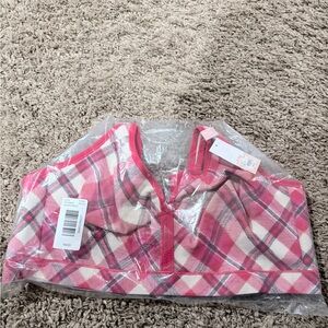 Stylish Pink and Cream Plaid Bralette